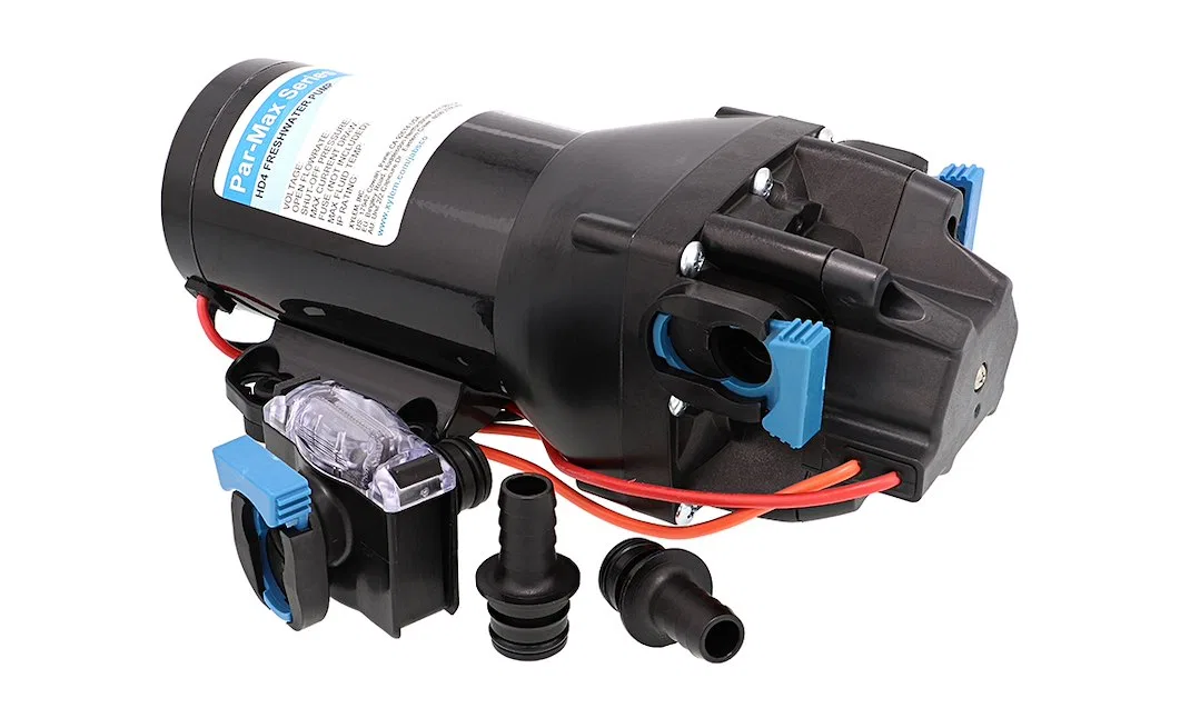 Q401J-118S-3A – JABSCO Fresh Water Pump, 12 Volt DC Self-Priming 4 Gallon Per Minute Shuts Off At 60 PSI 9.4 Inch Ove...